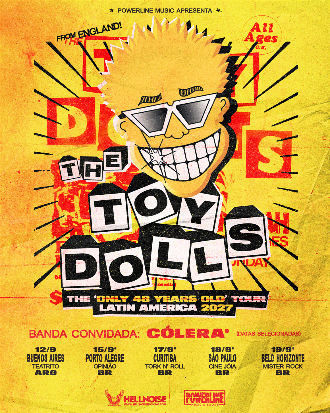 The Toy Dolls volta ao Brasil em 2027 para quatro shows